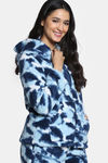 Zivame Soft Snuggles Fur Jacket - Medieval Blue — thumbnail 4